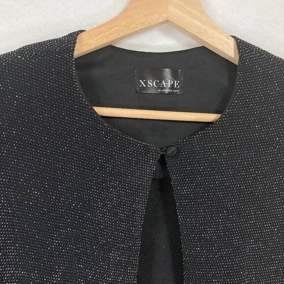 Xscape by Lawrence Kurtz Shell Cardigan Jacket 2 Piece Metallic Formal Bead Hem - Picture 3 of 8